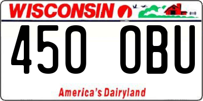 WI license plate 450OBU