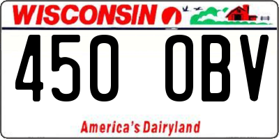 WI license plate 450OBV