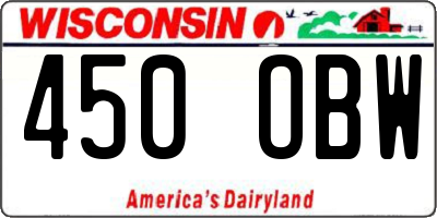WI license plate 450OBW