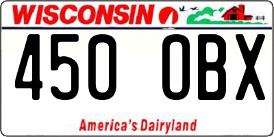 WI license plate 450OBX
