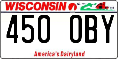WI license plate 450OBY
