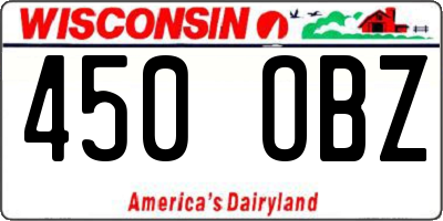 WI license plate 450OBZ