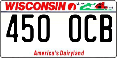WI license plate 450OCB