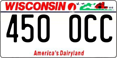 WI license plate 450OCC