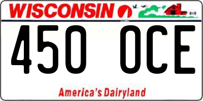 WI license plate 450OCE