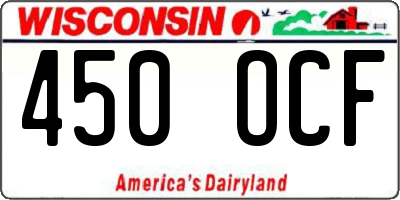 WI license plate 450OCF