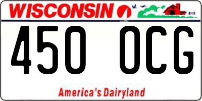 WI license plate 450OCG