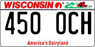 WI license plate 450OCH