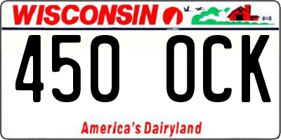 WI license plate 450OCK
