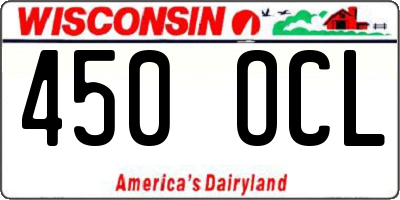 WI license plate 450OCL