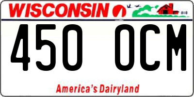 WI license plate 450OCM