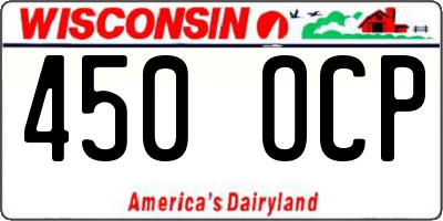 WI license plate 450OCP