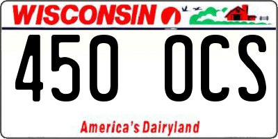 WI license plate 450OCS