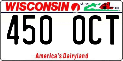 WI license plate 450OCT