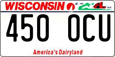 WI license plate 450OCU