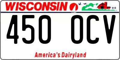 WI license plate 450OCV