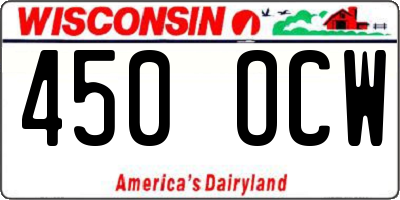 WI license plate 450OCW