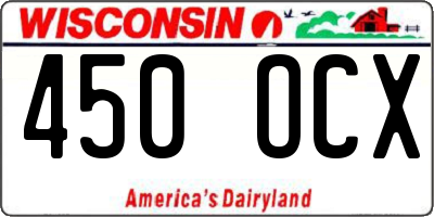 WI license plate 450OCX