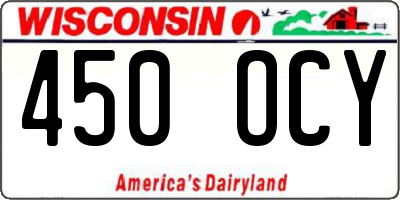 WI license plate 450OCY