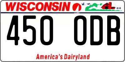 WI license plate 450ODB