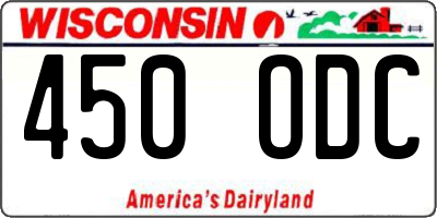 WI license plate 450ODC