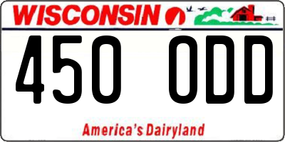 WI license plate 450ODD