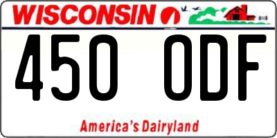 WI license plate 450ODF