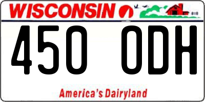 WI license plate 450ODH