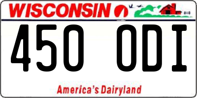 WI license plate 450ODI