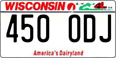 WI license plate 450ODJ