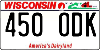 WI license plate 450ODK