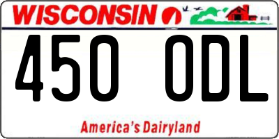WI license plate 450ODL