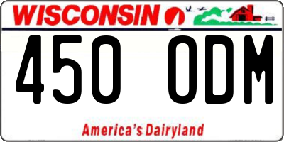 WI license plate 450ODM