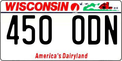 WI license plate 450ODN