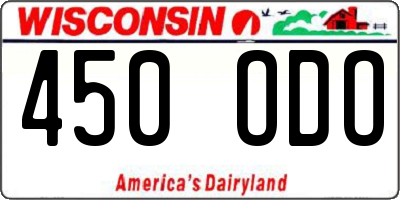 WI license plate 450ODO