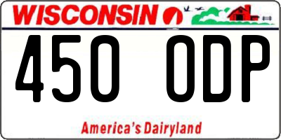 WI license plate 450ODP