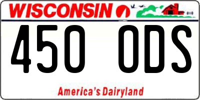 WI license plate 450ODS