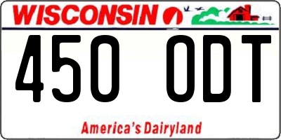 WI license plate 450ODT