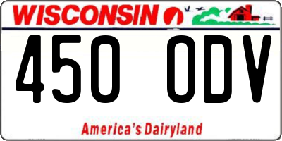 WI license plate 450ODV