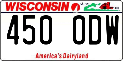 WI license plate 450ODW