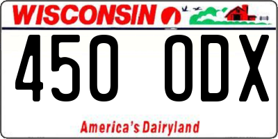WI license plate 450ODX