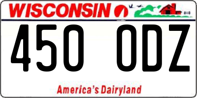 WI license plate 450ODZ
