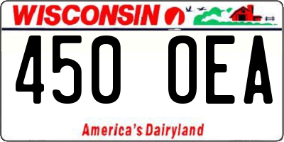 WI license plate 450OEA