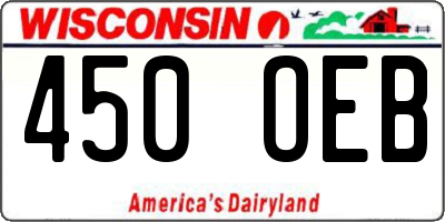 WI license plate 450OEB
