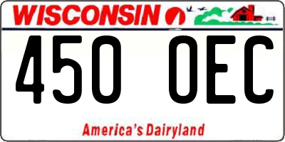 WI license plate 450OEC
