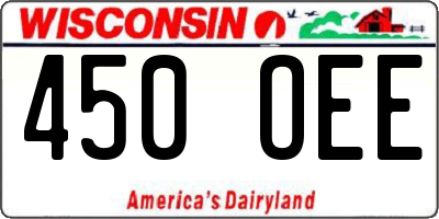 WI license plate 450OEE