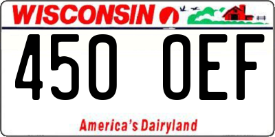 WI license plate 450OEF
