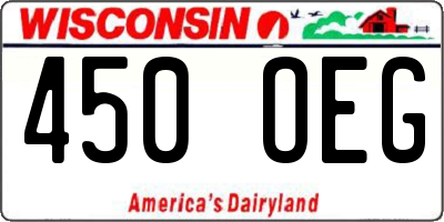 WI license plate 450OEG