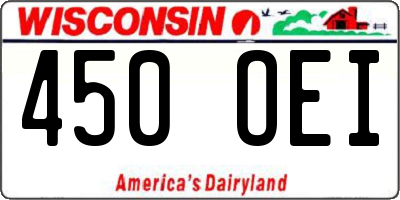 WI license plate 450OEI