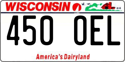WI license plate 450OEL